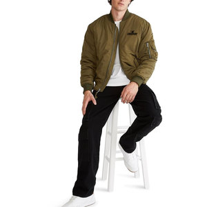 Chaqueta Bomber Clásica Informal para Hombre, Tejido Cómodo, Perfecta para el Atuendo Diario - Product Image 4