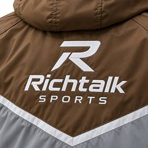 Chaqueta Bomber Personalizada para Hombre Richtalk, con Capucha, Resistente al Viento, Transpirable, Diseño con Bloques de Color, Cierre de Cremallera con Logotipo Frontal, Forro Polar - Product Image 5