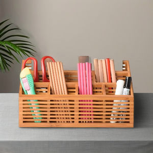 Magus Bambou Rectangle Multi-Compartiment Organisateur de Bureau-Vente Chaude Fabricant Vente en Gros Accessoires de Stockage - Product Image 1