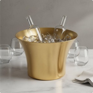 Seau à glace élégant à double paroi en acier inoxydable avec pinces à glace – Glacière isotherme premium pour refroidir le vin lors de fêtes, hôtels et événements - Product Image 4