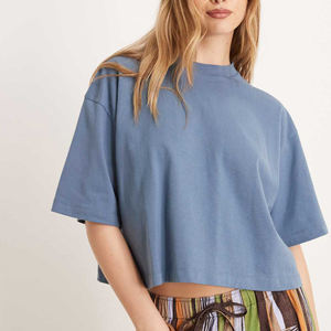 Camiseta Corta Oversize de Moda 2025 para Mujer, Ajuste Holgado, Manga Corta, Algodón, Top de Verano - Product Image 5