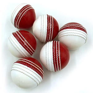 Pelotas de Cricket de Cuero de la Más Alta Calidad, Pelotas de Cuero Cosidas a Mano en Rojo y Blanco para Prácticas de Clubes de Cricket - Product Image 1