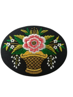 Patch brodé à la main en velours de luxe 3D avec fils de bouillon floraux, forme et couleurs personnalisées pour chapeaux