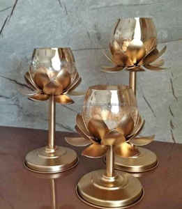 Bougeoir fini en métal brillant de meilleure conception Centre de table de mariage Bougeoir votif Fait à la main - Product Image 4