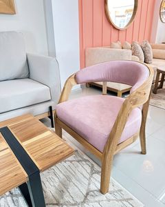 Conjunto de Sofá Moderno para Apartamento con Sillas Decorativas de Madera de Teca - Product Image 3
