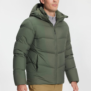 Veste matelassée longue à capuche pour homme, coupe-vent, respirante, légère, doublure lisse, marque privée professionnelle - Product Image 2