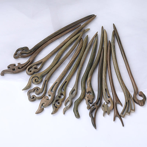 Épingle à cheveux en bois de santal vert antique, design chinois haut de gamme, artisanat en bois - Product Image 3