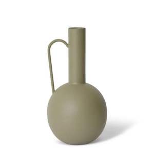 Jarrón de Metal Verde Minimalista |   Florero Esférico de Estilo Nórdico, Florero de Hierro de Lujo para Flores Secas y Decoración del Hogar - Product Image 1