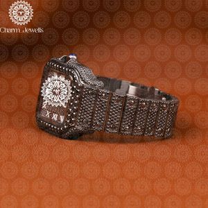 Montre de luxe pour homme Charm_Jewells, boîtier en acier inoxydable, cadran analogique 40 mm, fermoir papillon, verre cristal, mouvement mécanique, 10 bars - Product Image 2