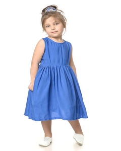 Attractive Resort Wear Mum & Me Matching Blue Sleeveless Loose &light Weight Long Maxi Dress Set Crafted With Soft Cotton Fabric - Product Image 4