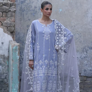 Ladies Wear Summer Light Weight Breathable V-neck Solid Color Ball Gown Button Knee-Length Dupatta Women Party A-Line - Product Image 1