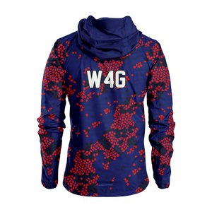 Direct Factory Made <b>Summer</b> Hooded Windbreaker <b>Jacket</b> Zipper Customized Pattern Printed <b>Lightweight</b> Nylon Coated Shell Front Eco - Product Image 3