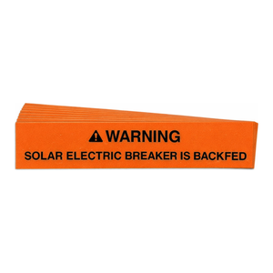 Étiquettes d'avertissement pré-imprimées Brady pour disjoncteurs solaires, durables, imperméables, auto-adhésives et découpées - Product Image 2