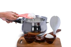 Zenara Hot Selling Eco-Friendly Kitchen Rice PP Plastic Paddle <b>Standing</b> Scooper Heat Resistant Dishwasher Safe Stocked Cooking - Product Image 4