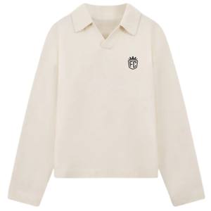 Suéter de Punto para Hombre, Cuello Polo, Manga Larga, Textura Suave, Cuello con Botones, Estilo Casual, Invierno, Mezcla de Algodón - Product Image 1