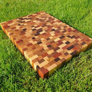 Planche à découper rectangulaire en bois d'acacia naturel, faite à la main, durable, pour la préparation des aliments en cuisine, viande, légumes, fruits, pain, fromage - Product Image 4