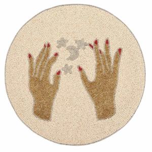 แผ่นรองจานทำมือแบบกันลื่น ประดับลูกปัดแก้ว โพลีเอสเตอร์ สำหรับโต๊ะอาหาร งานแต่งงาน งานเลี้ยง ตกแต่งบ้าน - Product Image 6