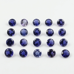 AAA Quality Natural Blue Iolite Brilliant Cut 4mm Gemstone Loose Faceted <b>Round</b> Iolite Stones Wholesale Lot for Jewelry Making - Product Image 1