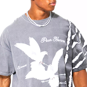 T-shirts pour hommes de haute qualité, surdimensionnés, logo personnalisé, 100% coton, manches courtes, légers, respirants, col rond, t-shirts pour hommes - Product Image 3