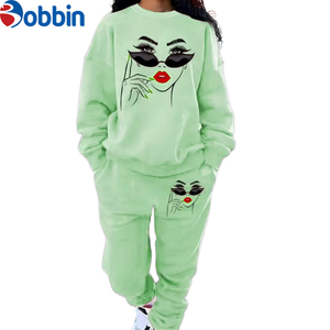 Top Quality Organic New Winter Ladies Casual Hooded Short Sweatshirt <b>Pants</b> Set Custom Print Long Sleeve Eco-Friendly Breathable - Product Image 2