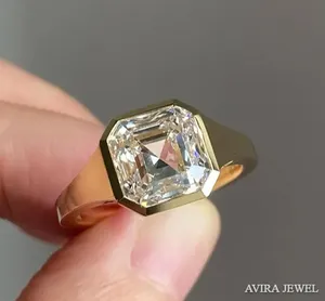 Anillo de Compromiso y Boda con Diamante Moissanite Certificado de 1 Quilate, Plata 925, Sin Níquel, Sin Plomo, Estilo Clásico, Joyería para Mujer, Venta al Por Mayor - Product Image 1