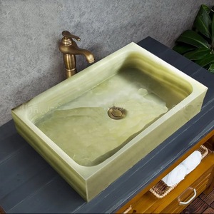 Afghan Green Onyx Modern Rectangle Shaped Luxury Bathroom Sink <b>Basin</b> for Wall Cladding & Kitchen Use Wholesale Supplier Exporter - Product Image 3