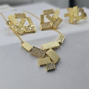 Hong Kong Real <b>Silver</b> Gold Plated Zircon Trendy Gift Women High Quality 925 Sterling <b>Silver</b> Fine Jewelry <b>Set</b> - Product Image 4