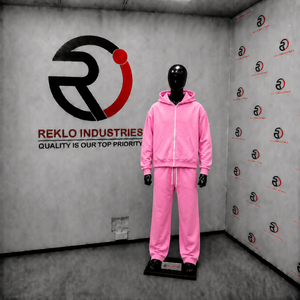 Pink Tracksuit Set Mens Premium <b>Full</b> <b>Zip</b> <b>Hoodie</b> And Jogger Pants Two Piece Outfit Casual Streetwear Athletic Sportswear - Product Image 3