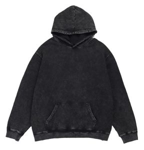 Sudadera con Capucha Casual de Algodón Terry Lavado de Color Liso para Hombre, Talla Grande, con Bolsillos, Diseño de Invierno, Logotipo Personalizado - Product Image 1