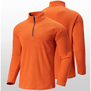 เสื้อสเวตเตอร์แขนยาวผู้ชายแบบซิป ¼  คอปก  โลโก้สั่งทำได้ แห้งเร็ว ยืดหยุ่น เหมาะสำหรับออกกำลังกาย ซิป โพลีเอสเตอร์ คอตตอน ทรงหลวม ใส่ได้ในฤดูใบไม้ผลิ - Product Image 1