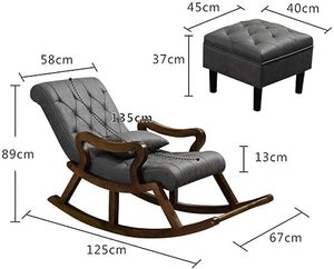 Sheesham Handcrafted Wooden Rocking Chair <b>Cushioned</b> | Wooden armrest Chair with Ottoman <b>Stool</b> and Pillow - Product Image 2