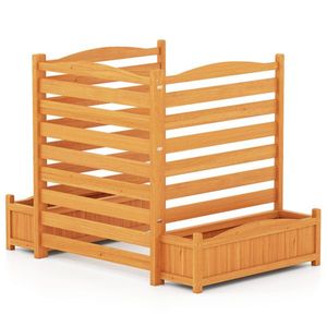 Recinzione per la privacy a 3 pannelli in legno di abete con fioriere integrate per esterni - Product Image 3