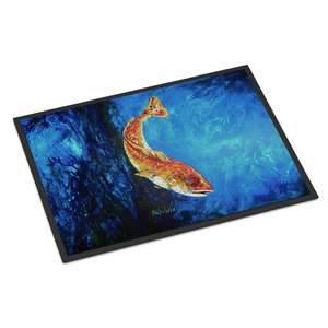 Katy Red Fish Felpudo Antideslizante Lavable Low Pile 18H X 27W Alfombra de entrada para interiores y exteriores NUEVO - Product Image 1