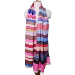 Chal y Bufanda de Cachemira Dobby Hecho a Mano con Patrón Otoñal, Reversible, Bicolor, para Mujer, Marrón, Largo, Cálido, Estilo Vintage - Product Image 3