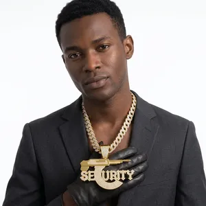 Exclusive Customizable SS925 Silver Gold Plated Hip Hop Mens Womens Cuban Chain Necklaces Rhinestone Pendants Stylish LAX DIORE - Product Image 1