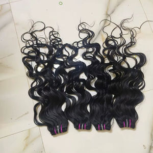 Extensiones de Cabello Indio Virgen de Templo de Donante Único de 28 Pulgadas, Saludables y sin Enredos, con Ondas Profundas, Longitud Estirada de 10-36 Pulgadas - Product Image 1