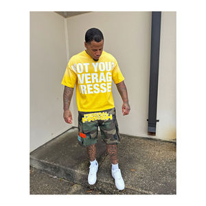 Pantalones Cortos Cargo de Camuflaje Vintage Transpirables para Hombre, 100% Algodón Vaquero, Cintura Alta, Cierre de Cremallera, Bordado de Cristal - Product Image 5