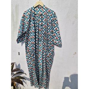 Robe Kimono en Coton Fleuri pour Femme, Peignoir Bohème Imprimé, Léger, pour l'Été, la Plage ou comme Tenue d'Intérieur - Product Image 1