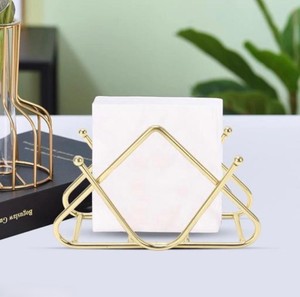 Luxury Gold Metal Napkin <b>Holder</b> Elegant Geometric Design Table Napkin Stand Durable Iron <b>Tissue</b> <b>Holder</b> For Dining Table <b>Kitchen</b> - Product Image 1