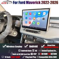 Reproductor de DVD para Auto AuCar de 13 Pulgadas con Pantalla Táctil Android 14 y Navegación GPS para Ford Maverick 2022-2026, Radio Multimedia Estéreo para Auto con Video