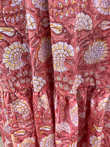 ชุดเดรสผ้าฝ้ายอินเดียพิมพ์ลายด้วยมือ สไตล์ลำลอง ทรงยาว คอวี ปักลายดอกไม้ แขนยาว สำหรับผู้หญิง - Product Image 3