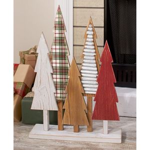 Sapin de Noël moderne et minimaliste en bois et MDF pour la décoration des fêtes - Product Image 1
