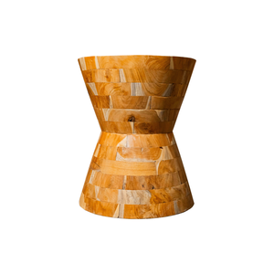ARTERRA Premium <b>Rustic</b> Natural Grain Pattern Living Room Furniture Handmade Teak Hourglass <b>Side</b> <b>Table</b> Asset - Product Image 1