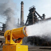 Canon à brouillard longue portée 60M, pulvérisateur de brume d'eau, machine de suppression de la poussière pour les sites miniers, carrières et chantiers de construction