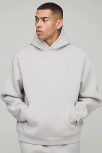 Wholesale OEM Custom Logo <b>Hoodies</b> Unisex Printing <b>Plain</b> Embossed Heavyweight Oversized Pullover Sweatshirt Blank <b>Men</b> <b>Hoodies</b> - Product Image 3