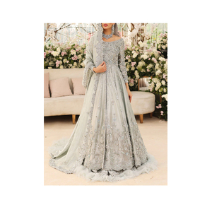 Vestido de Novia Bordado Largo hasta el Suelo al por Mayor para Mujer, Estilo Indio Pakistaní, Patrón Sólido, para Ocasiones Formales, Boutique de Bodas - Product Image 1