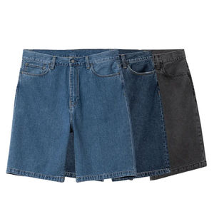Shorts en denim brodés, shorts en denim délavés personnalisés, streetwear pour hommes, shorts baggy en denim - Product Image 1