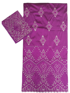Tela de encaje suizo color verde azulado con bordado plateado |   Tela Africana de Lujo para Vestidos de Boda y Fiesta - Product Image 6