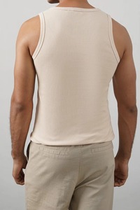 Camisetas sin Mangas para Hombre al Por Mayor, con Logotipo Personalizado, Cómodas, de Color Sólido, Casuales, 100% Algodón, Transpirables - Product Image 4