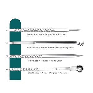 Extracteur de points noirs et de comédons en acier inoxydable professionnel de haute qualité – Outil de suppression des boutons et points blancs - Product Image 4
